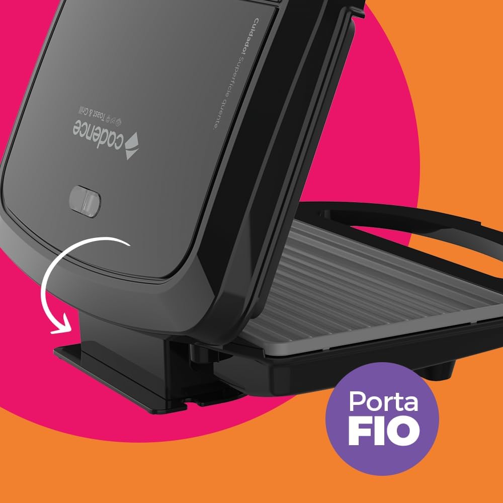 Sanduicheira Elétrica Cadence Toast & Grill, Preta, 750W, 110V, SAN260