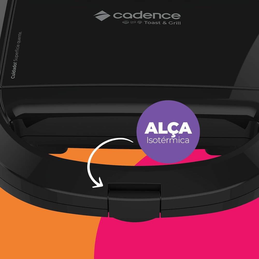 Sanduicheira Elétrica Cadence Toast & Grill, Preta, 750W, 110V, SAN260